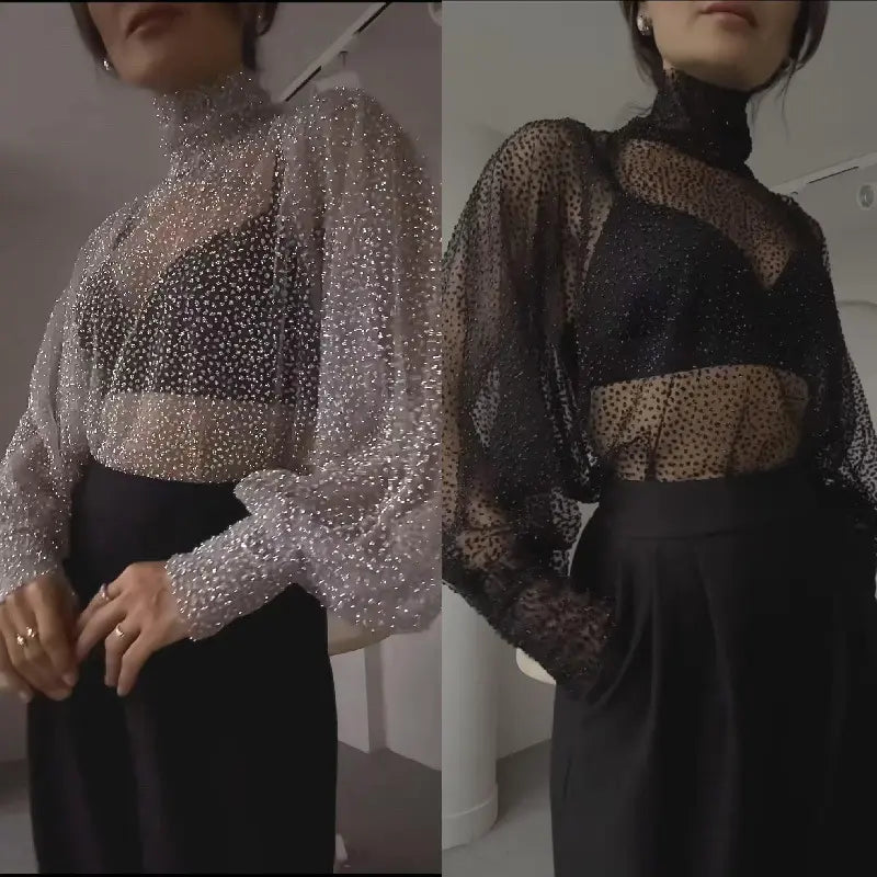 Sparkly Sequin Shirt Orange Preference