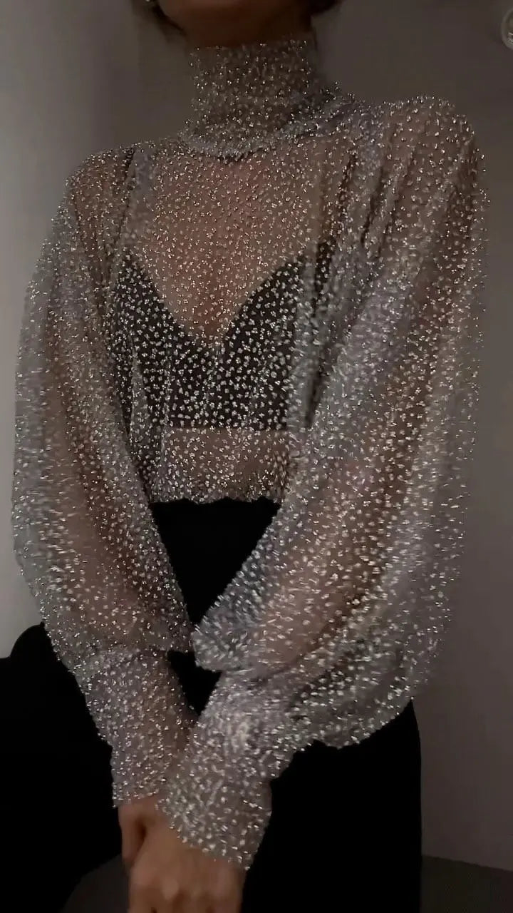 Sparkly Sequin Shirt Orange Preference