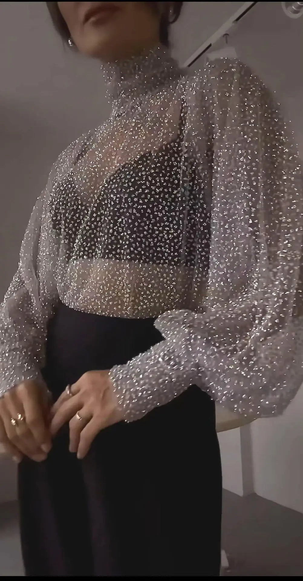 Sparkly Sequin Shirt Orange Preference