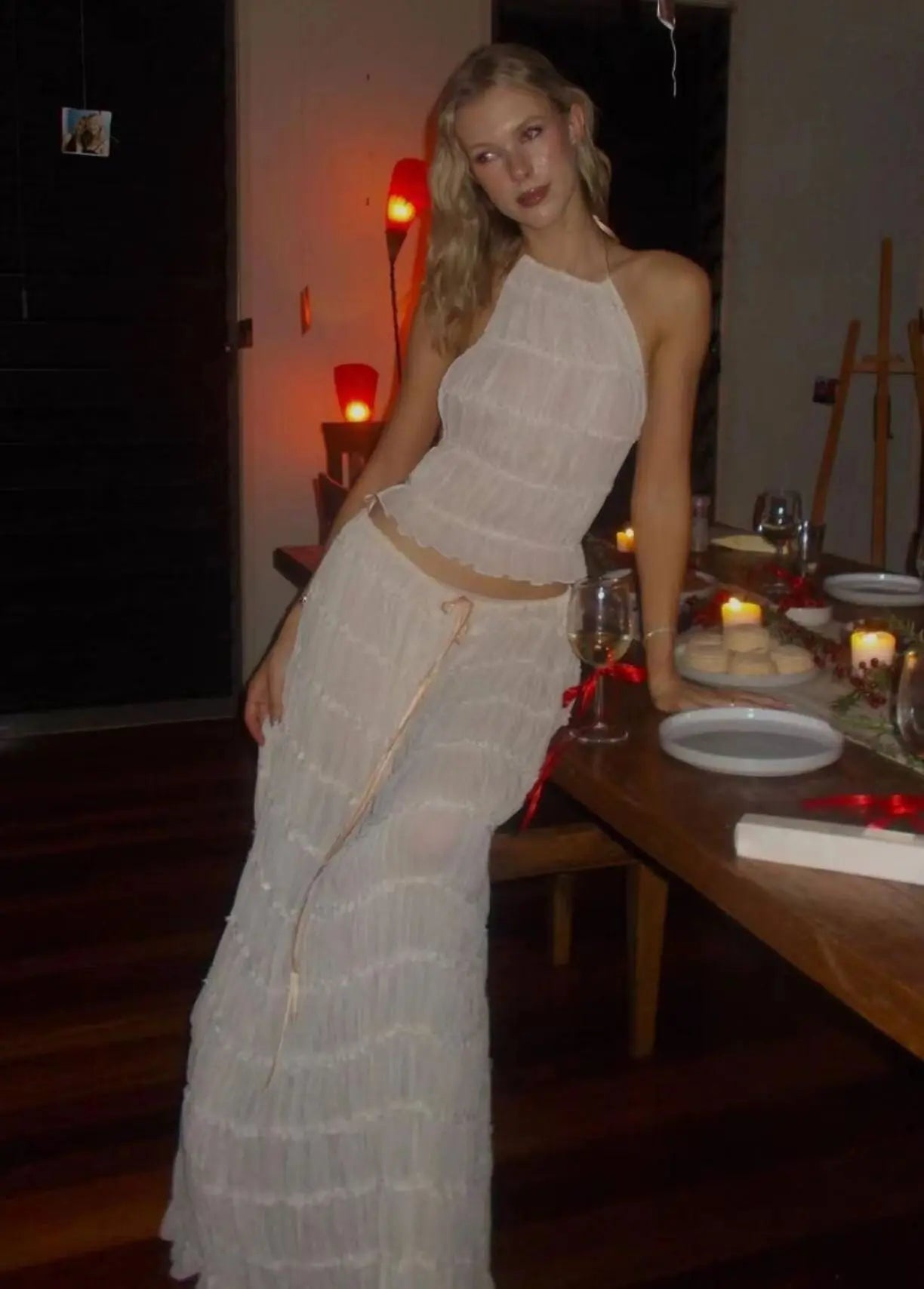 Elegant Beach Maxi Set Orange Preference