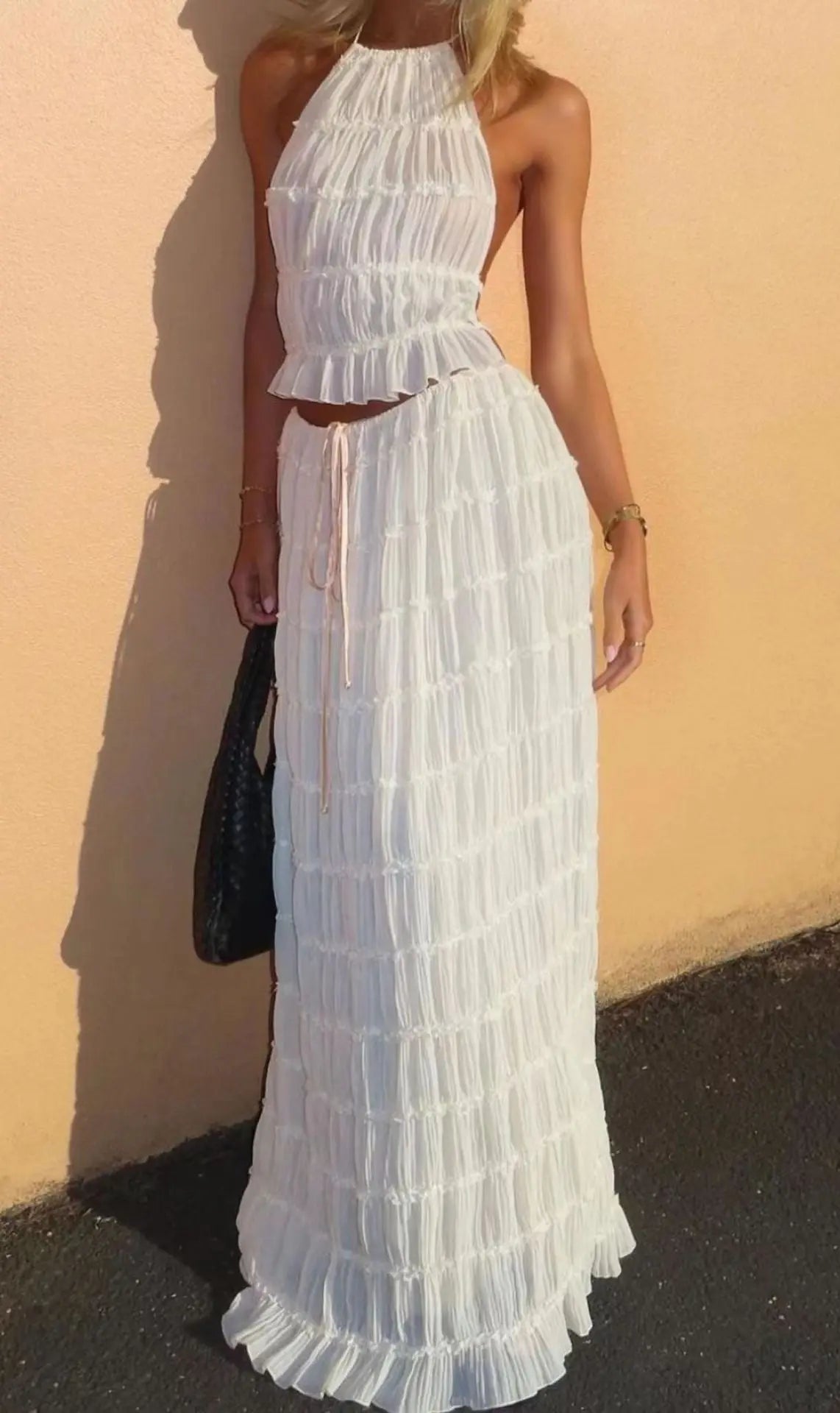 Elegant Beach Maxi Set Orange Preference