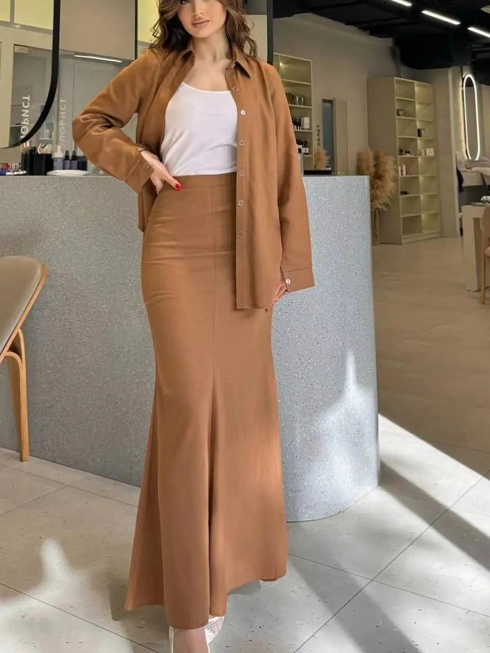 Chic Comfort Skirt Set Orange Preference