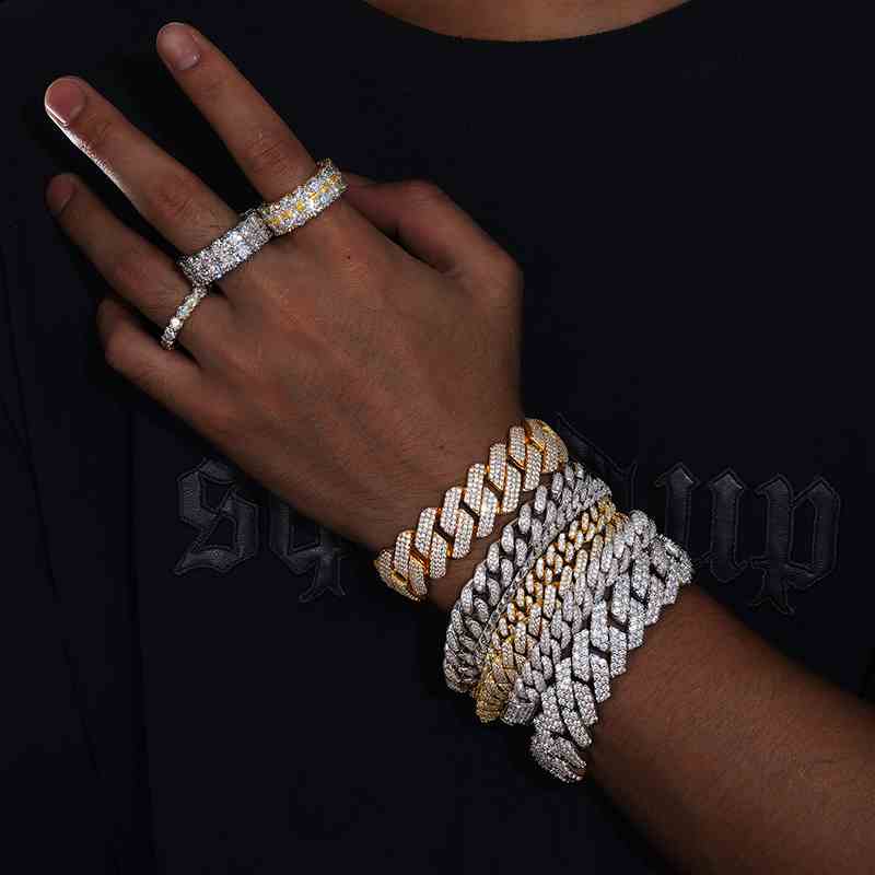 Radiant Moissanite Cuban Bracelet Orange Preference