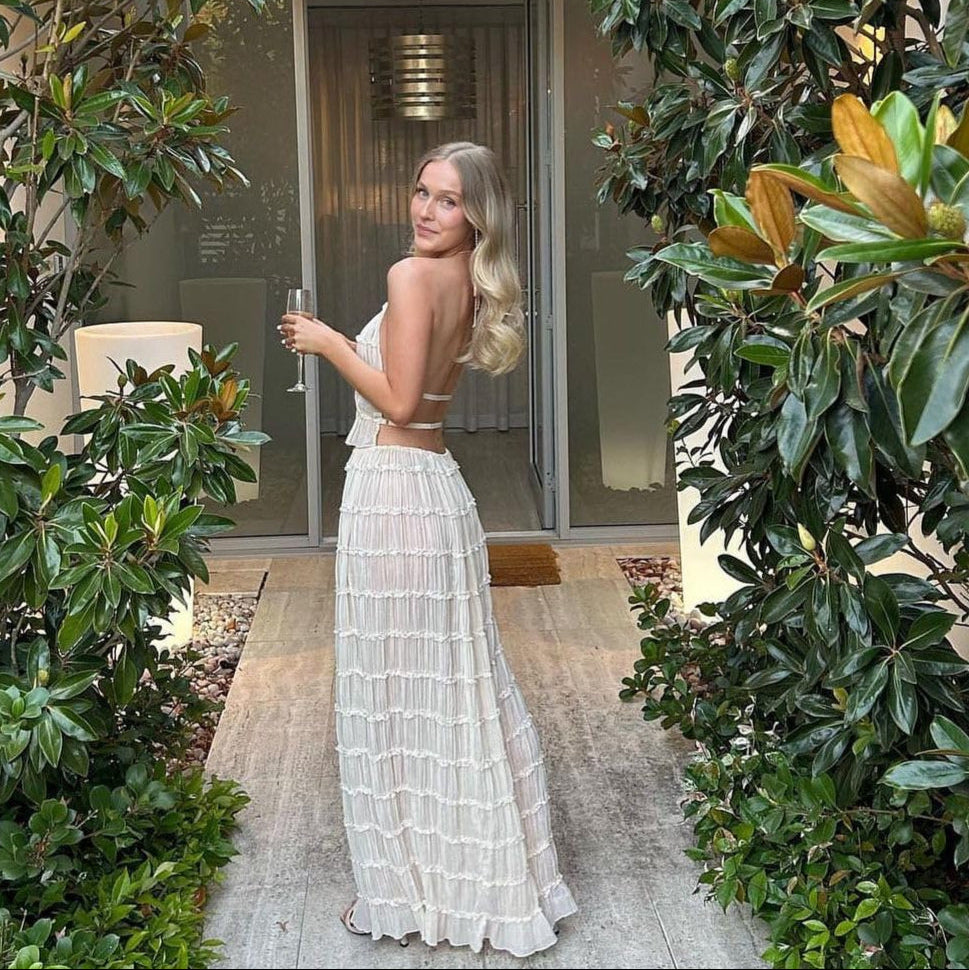 Elegant Beach Maxi Set Orange Preference