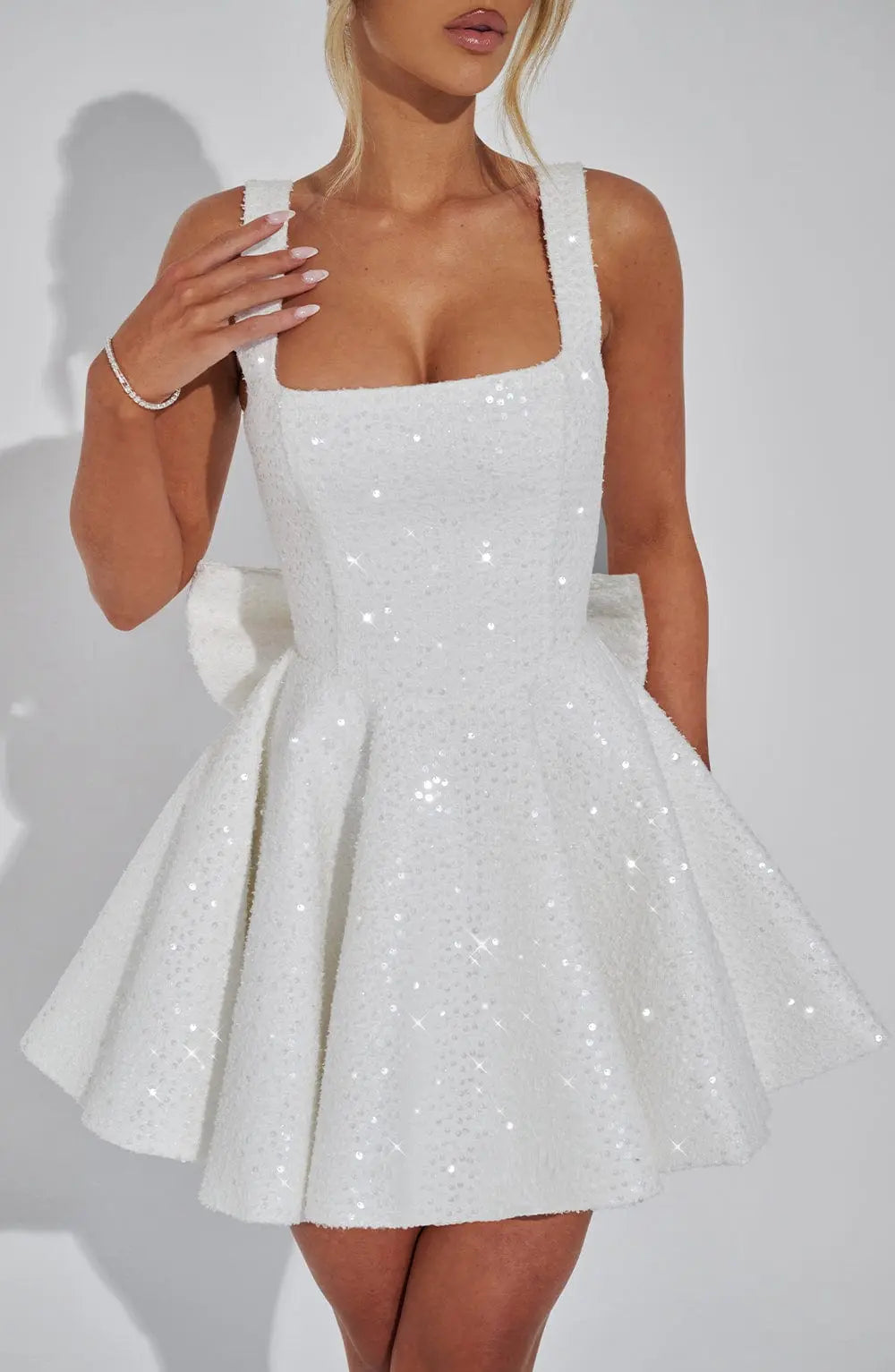 Ivory Sequin Party Dress Orange Preference