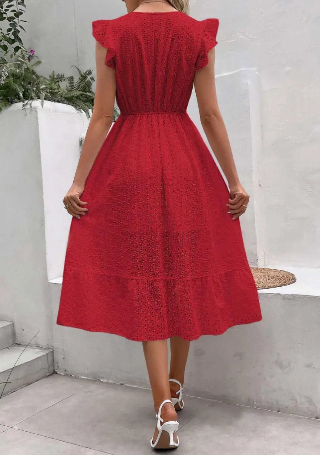 Flutter Sleeve Summer Dress Orange Preference