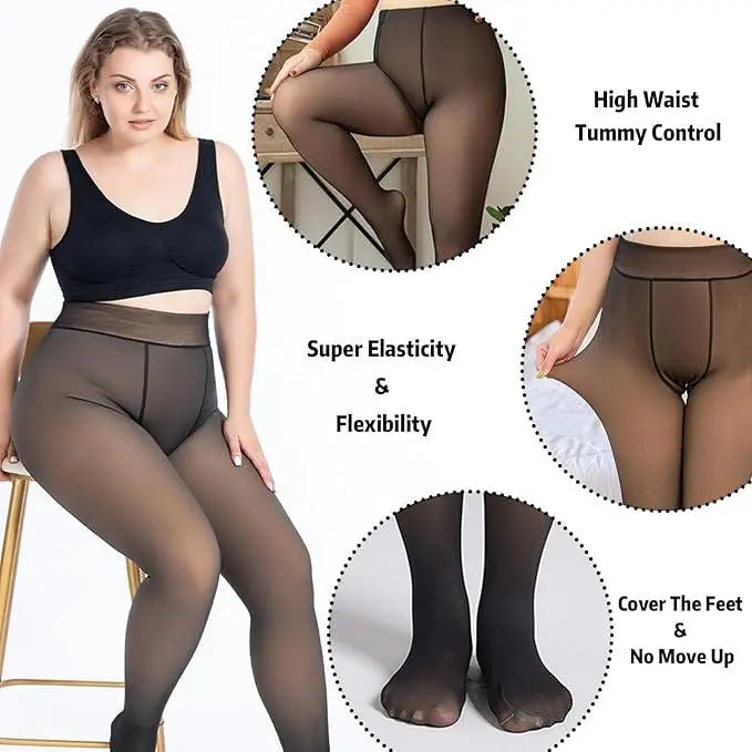 Cozy Black Double-Layer Leggings Orange Preference