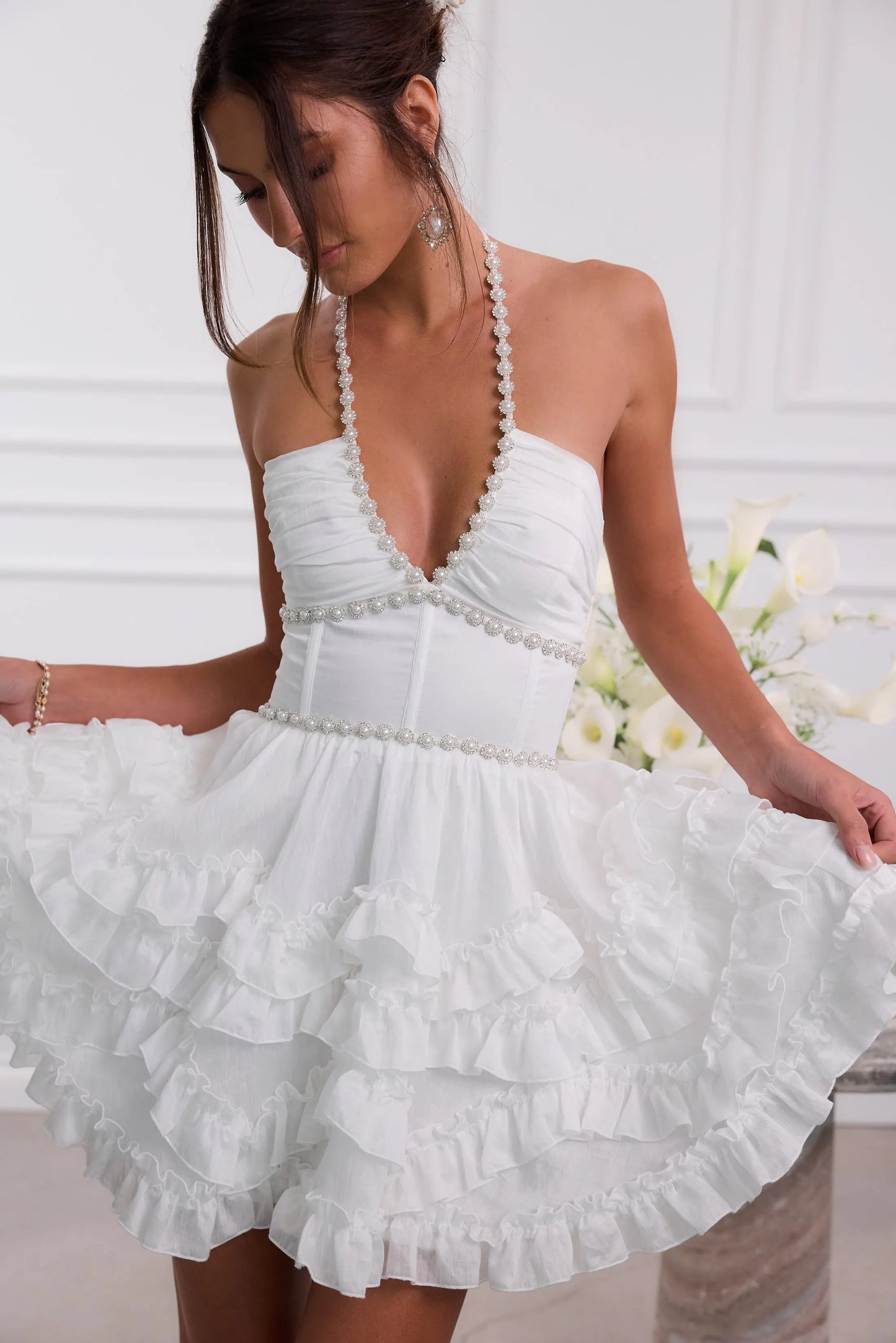 Elegant Side-Slit Dress Orange Preference