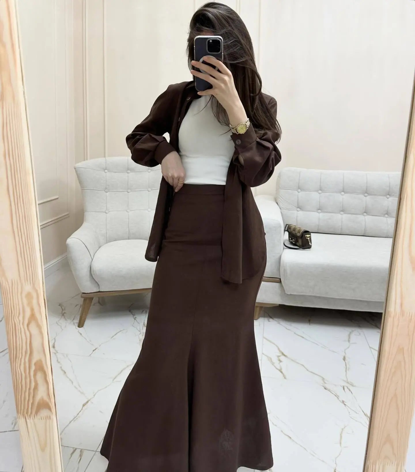 Chic Comfort Skirt Set Orange Preference