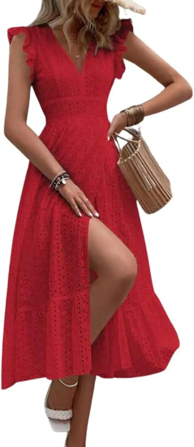 Flutter Sleeve Summer Dress Orange Preference