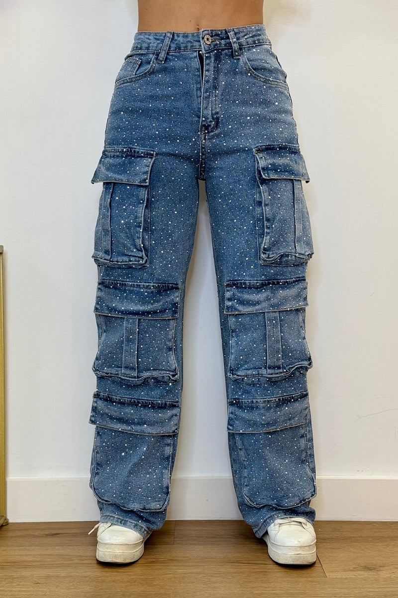 Sparkling Multi-Pocket Jeans Orange Preference