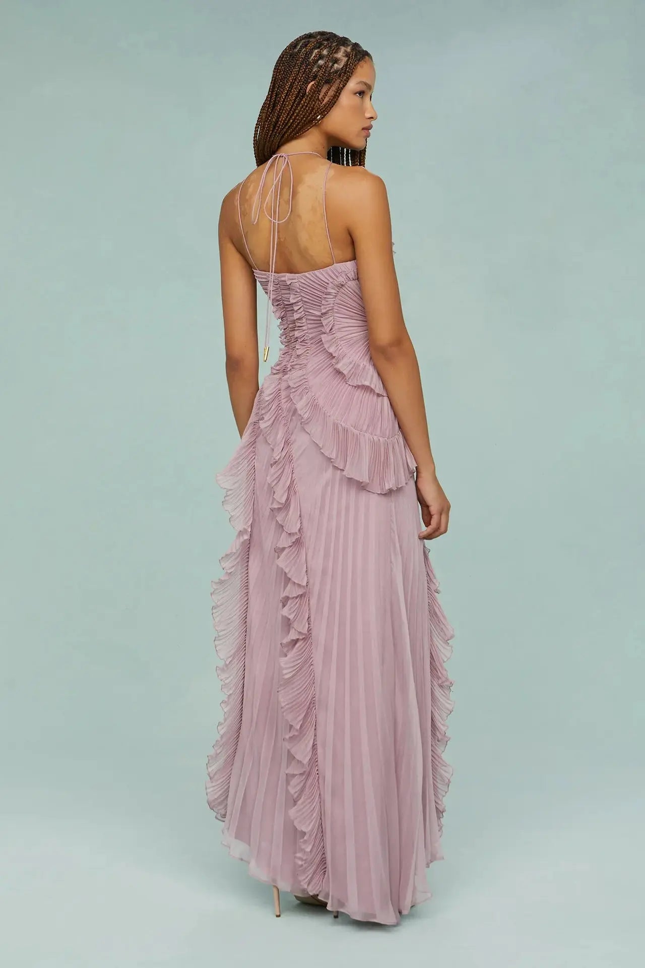 ✨ Elegant Pleated Maxi Dress – Grace in Every Step Orange Preference