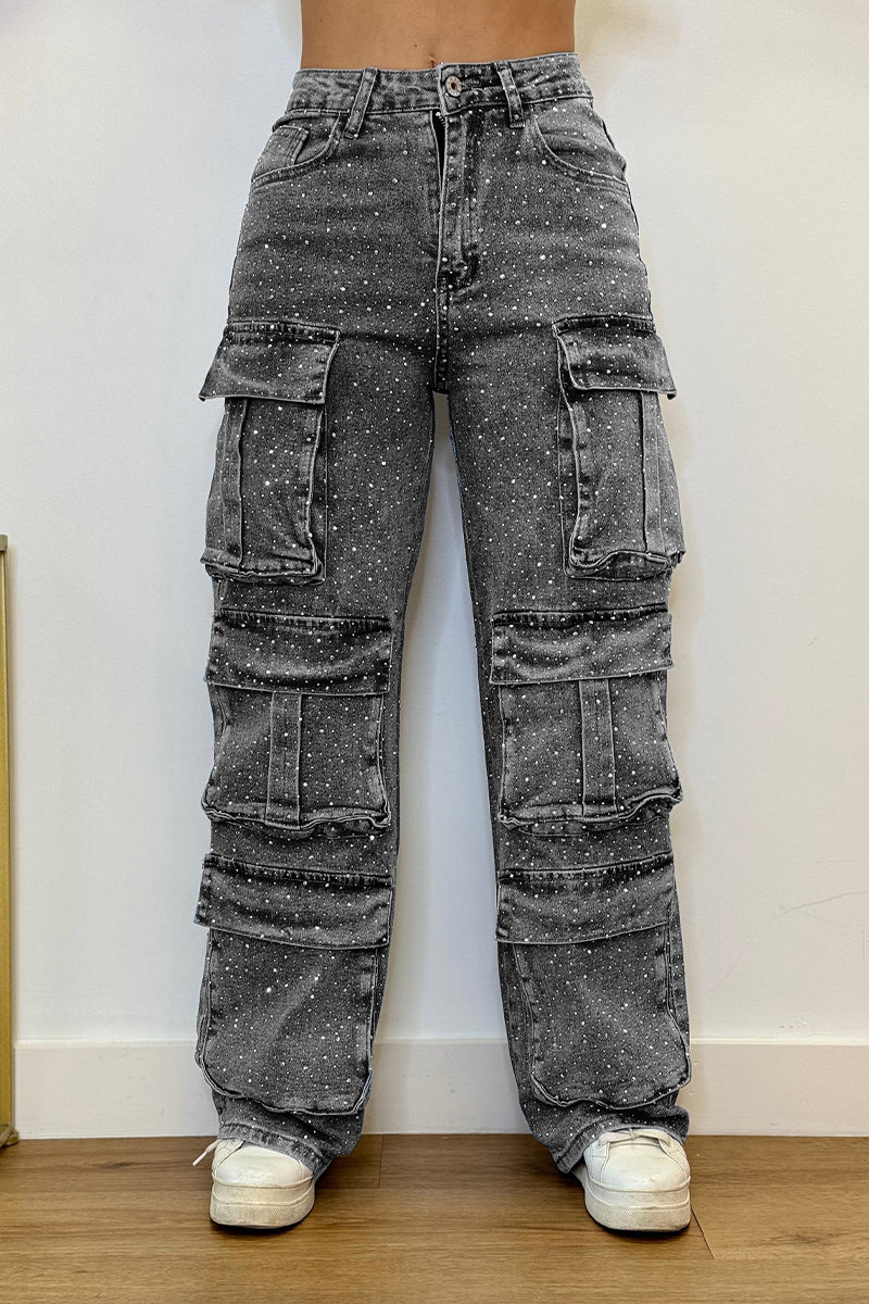 Sparkling Multi-Pocket Jeans Orange Preference