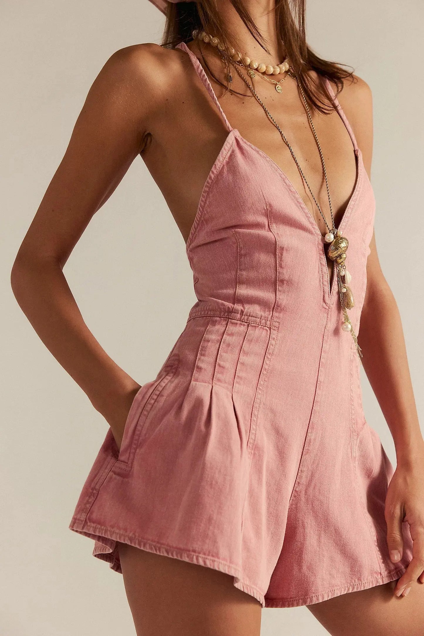 Cool Comfort Denim Romper Orange Preference