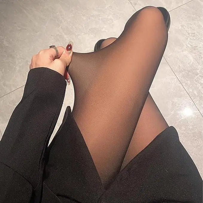 Cozy Black Double-Layer Leggings Orange Preference