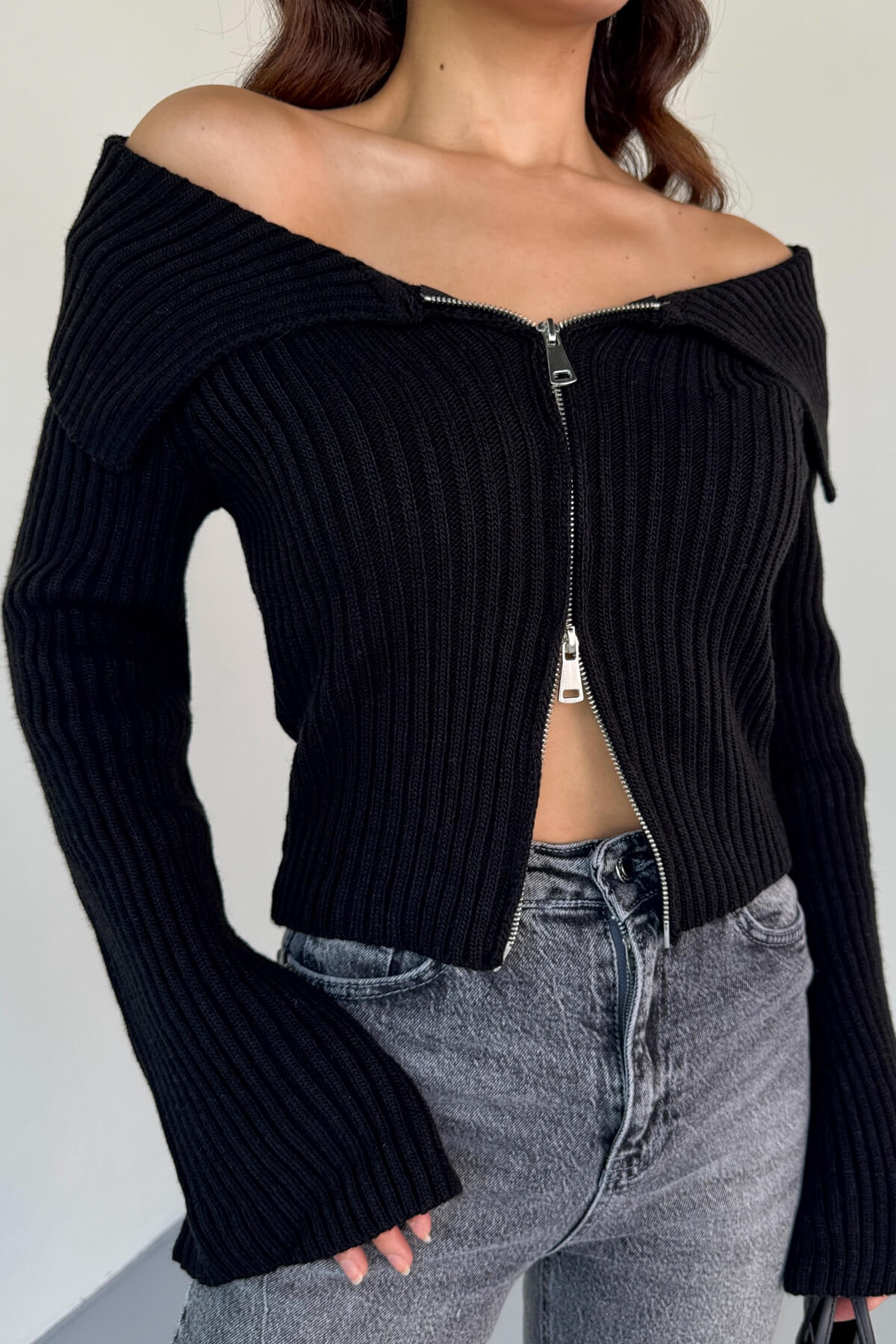 Cozy Versatile Zip Cardigan Orange Preference