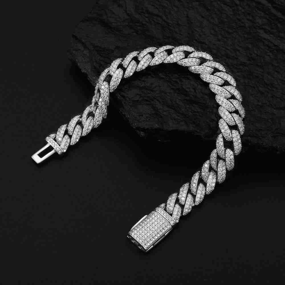 Radiant Moissanite Cuban Bracelet Orange Preference