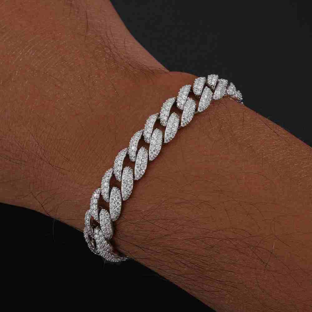 Radiant Moissanite Cuban Bracelet Orange Preference