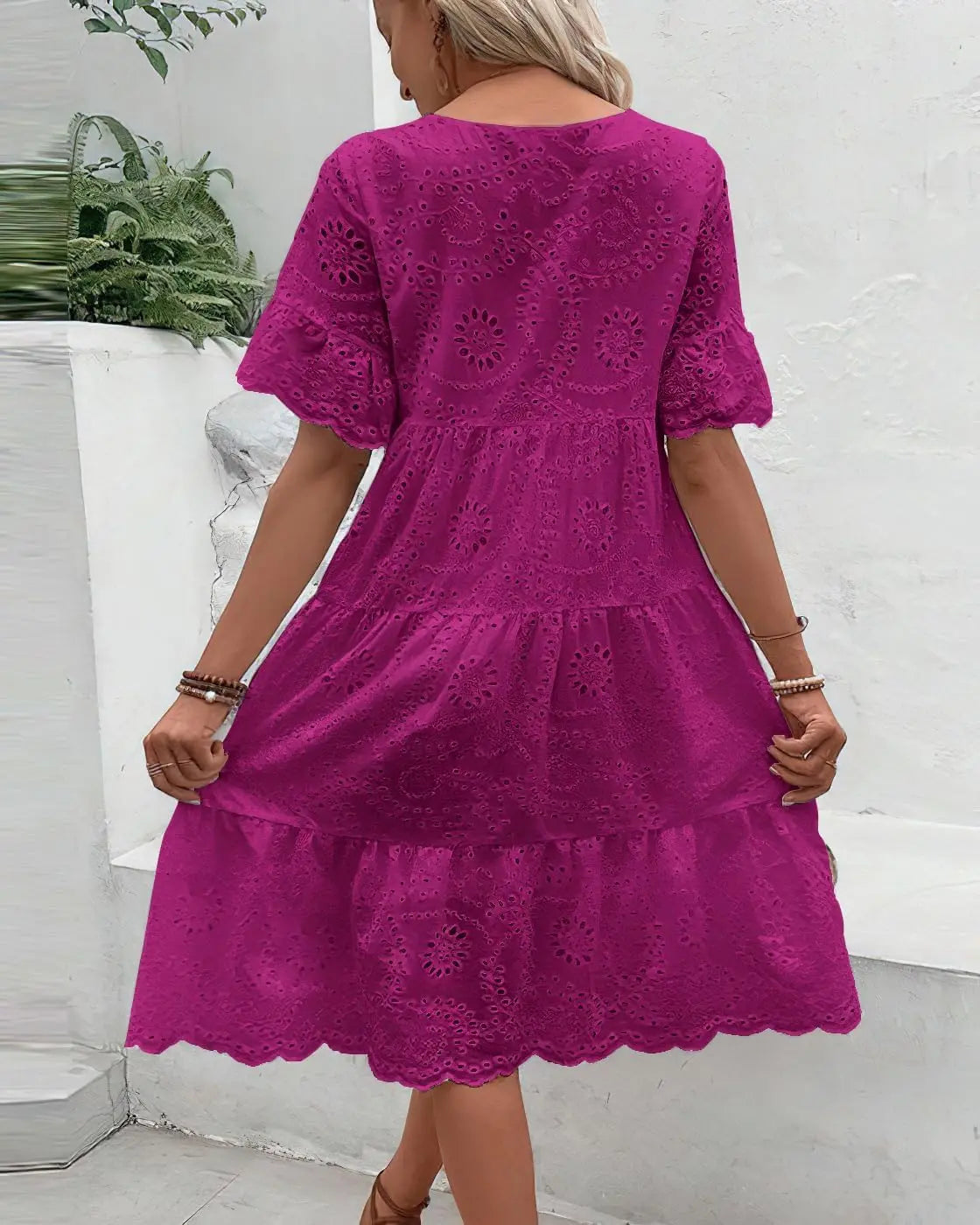Elegant Lace Midi Dress Orange Preference