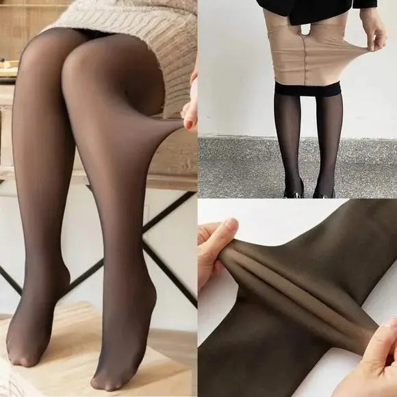 Cozy Black Double-Layer Leggings Orange Preference