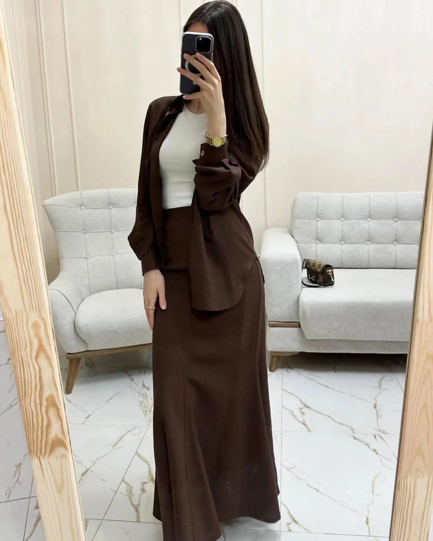 Chic Comfort Skirt Set Orange Preference