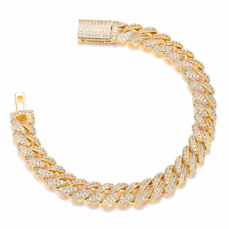 Radiant Moissanite Cuban Bracelet Orange Preference
