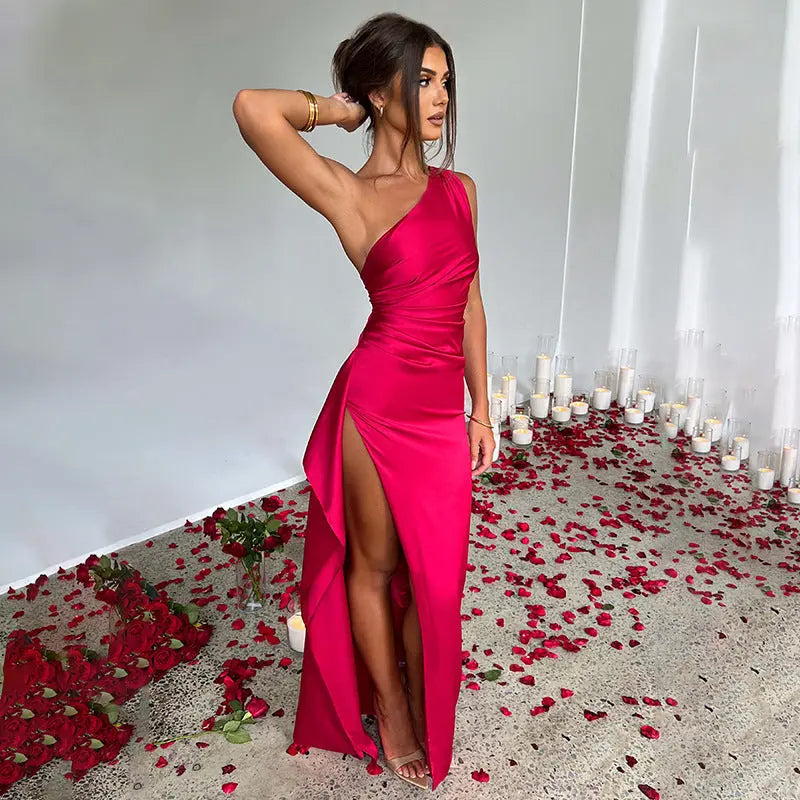 Elegant Mauve Maxi Dress Orange Preference