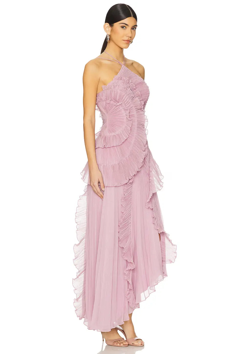 ✨ Elegant Pleated Maxi Dress – Grace in Every Step Orange Preference