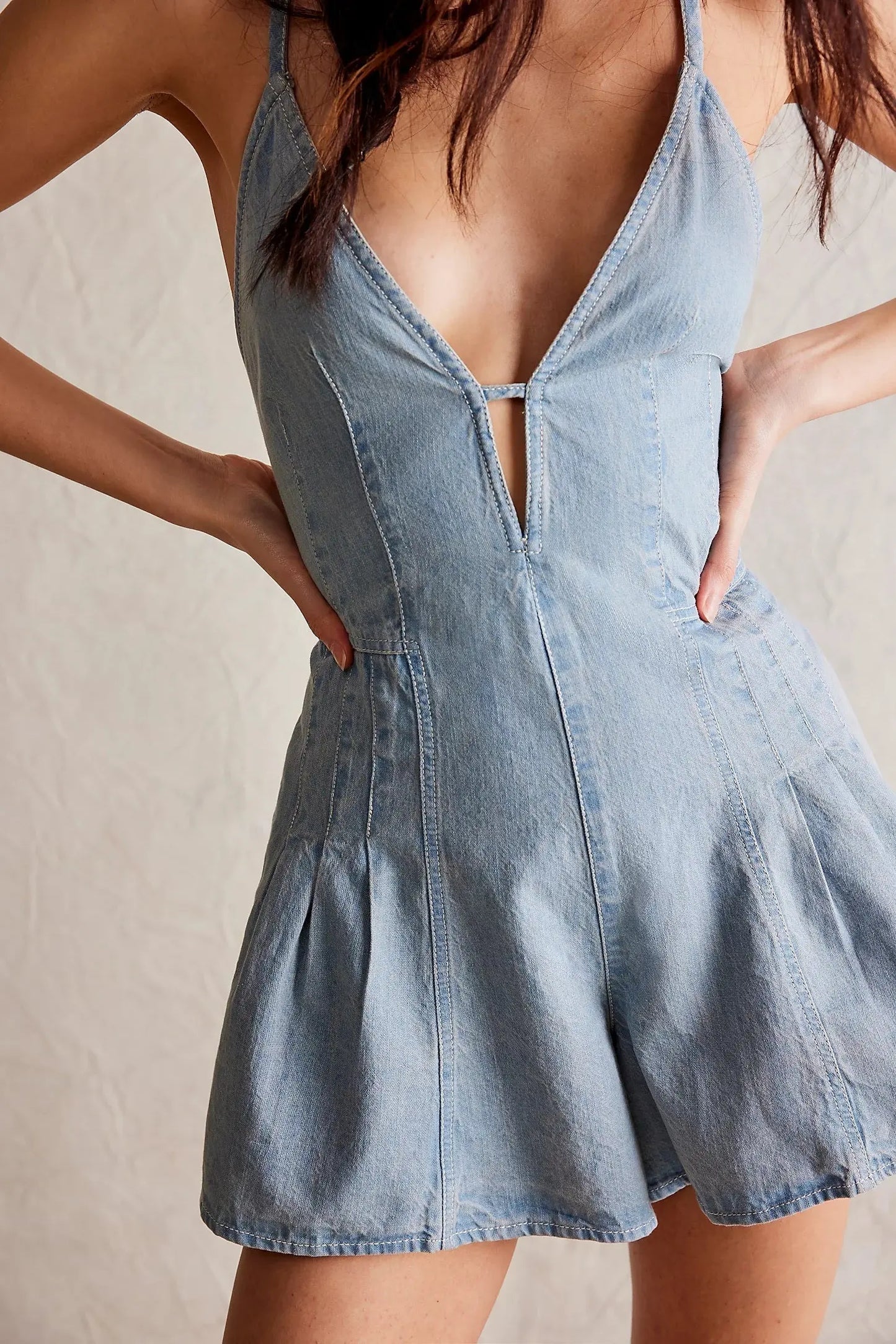 Cool Comfort Denim Romper Orange Preference
