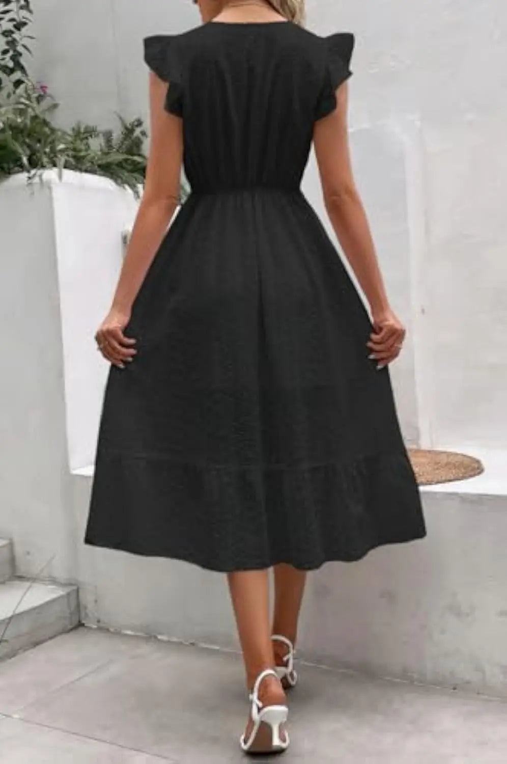 Flutter Sleeve Summer Dress Orange Preference
