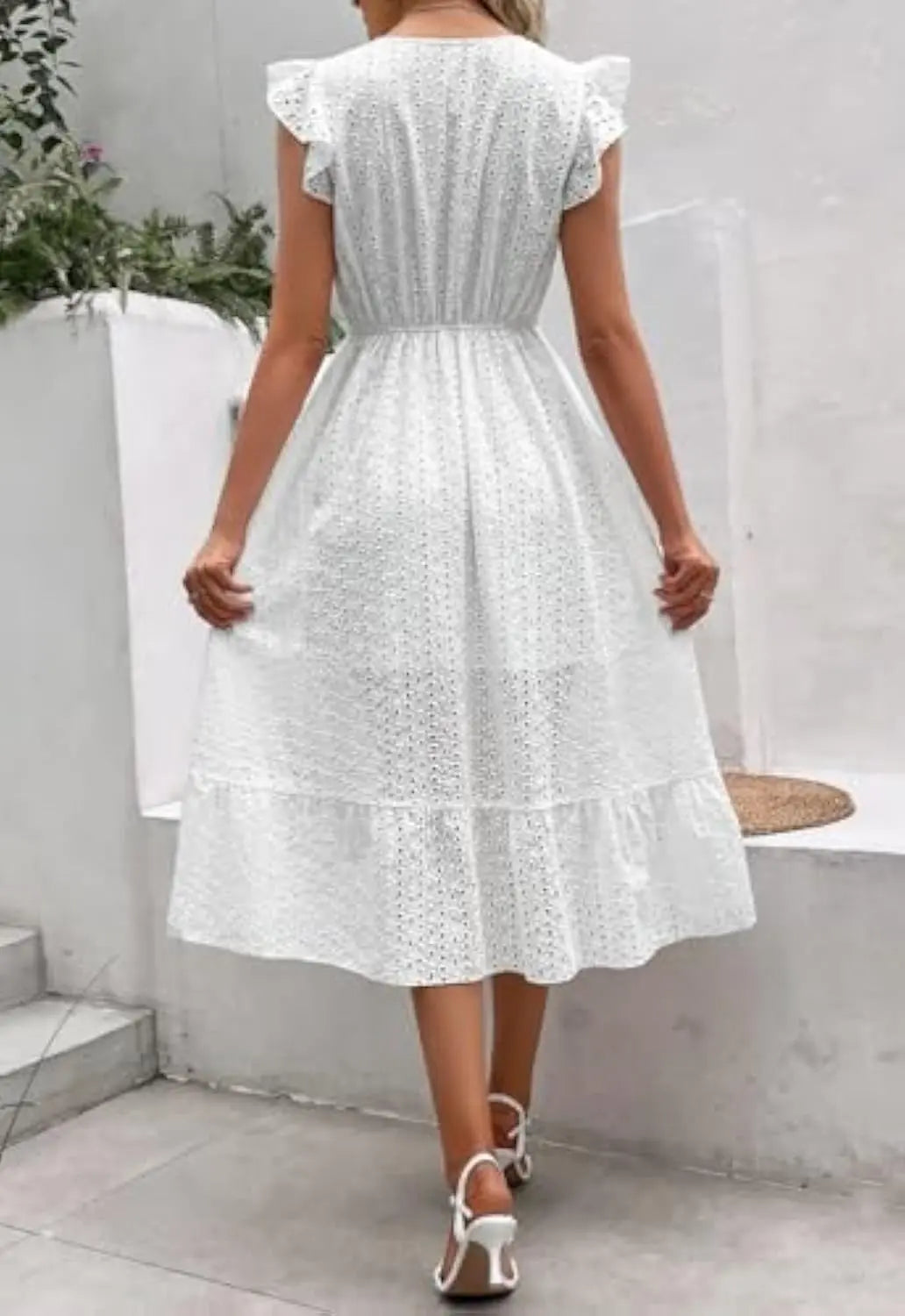 Flutter Sleeve Summer Dress Orange Preference