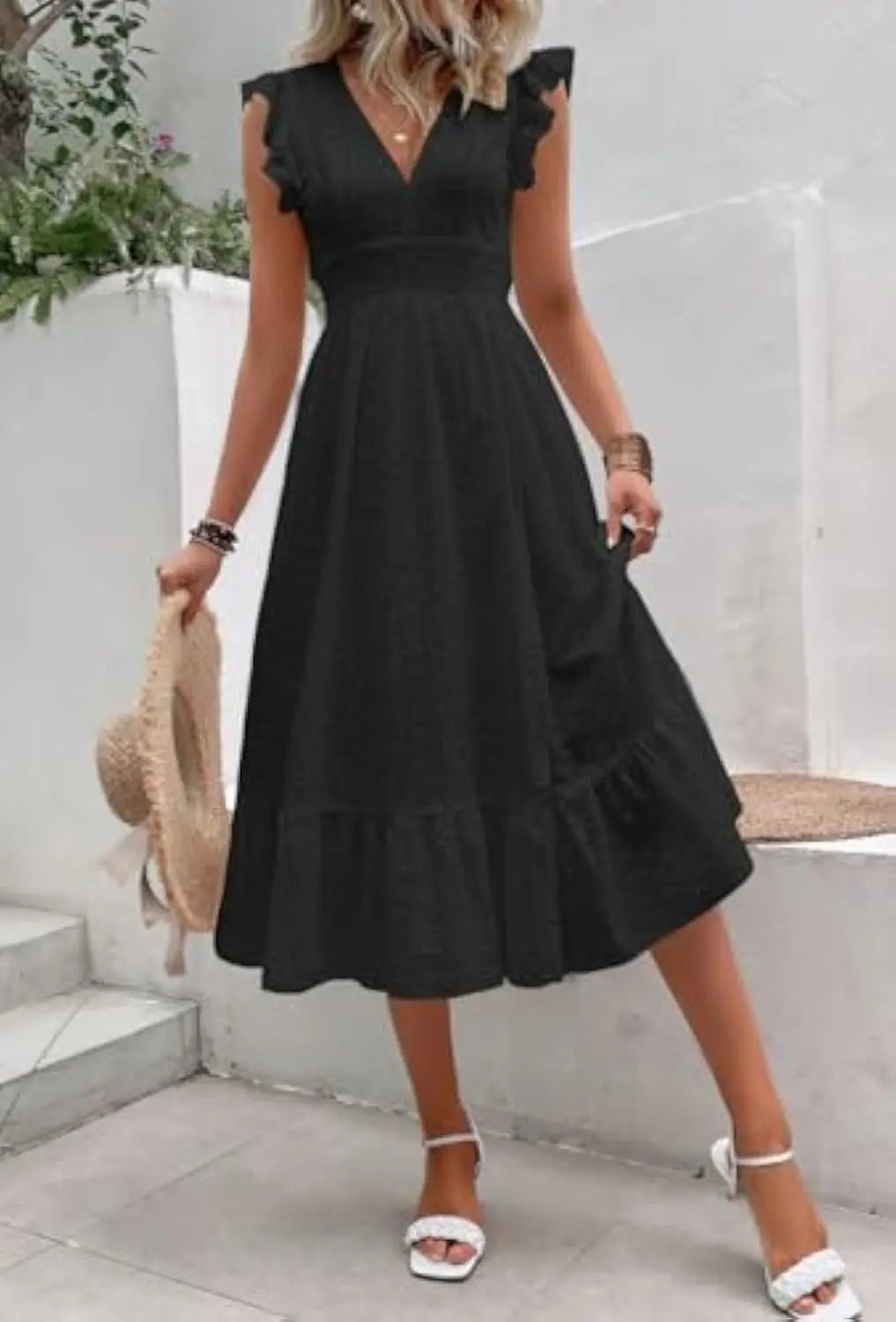 Flutter Sleeve Summer Dress Orange Preference