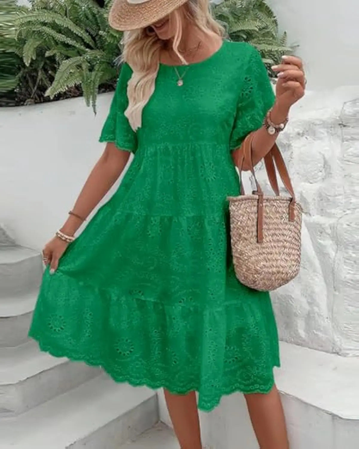 Elegant Lace Midi Dress Orange Preference