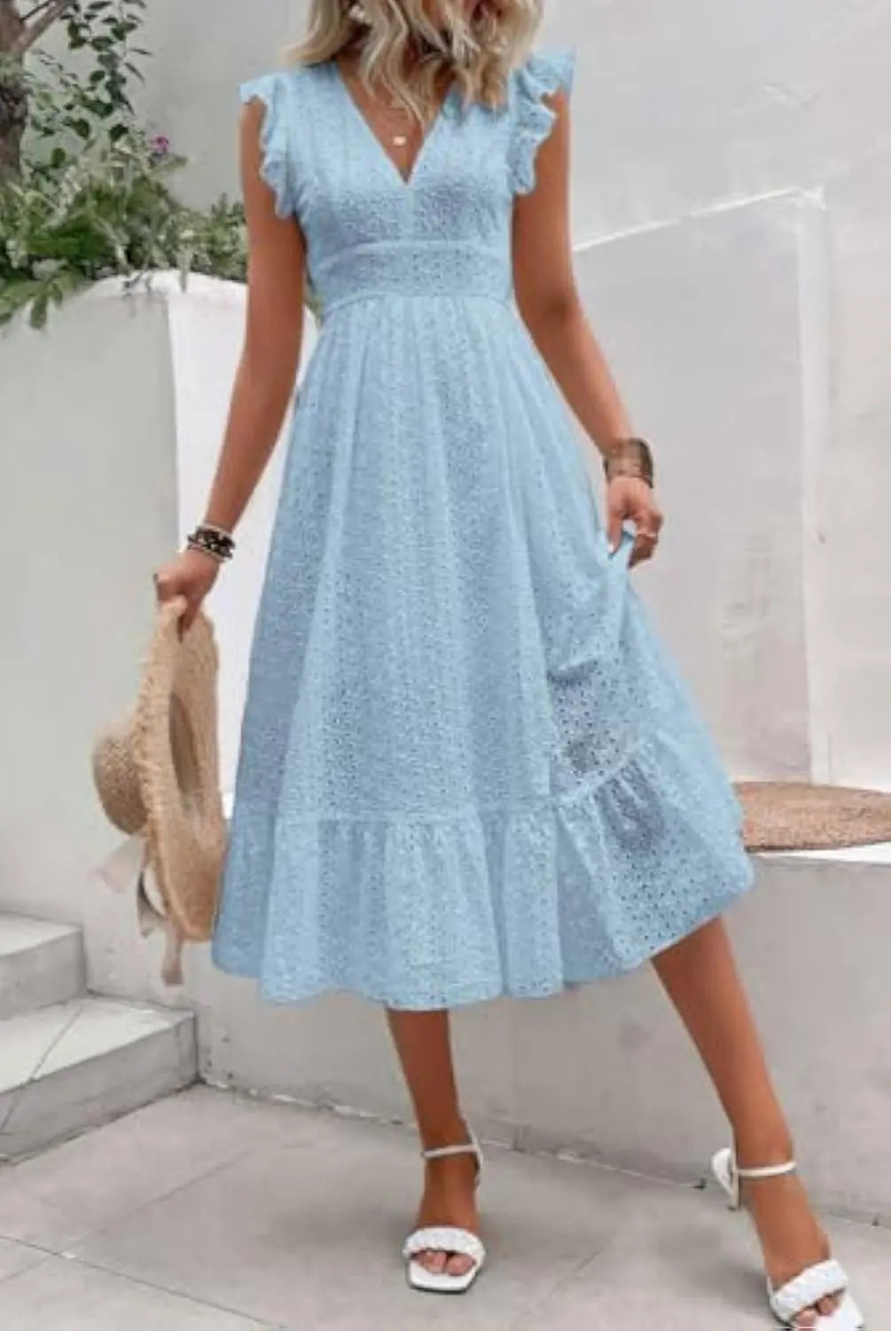 Flutter Sleeve Summer Dress Orange Preference