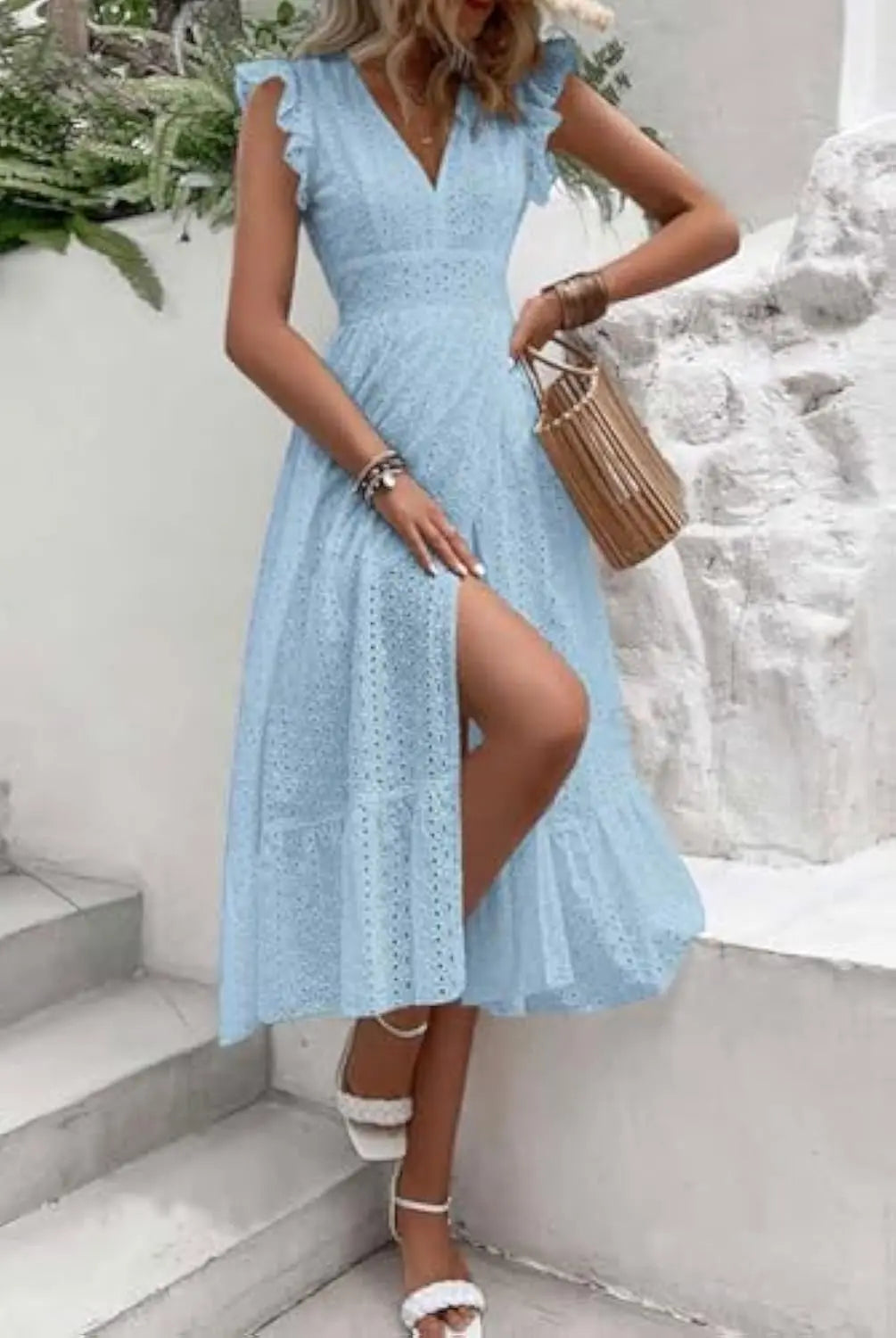 Flutter Sleeve Summer Dress Orange Preference