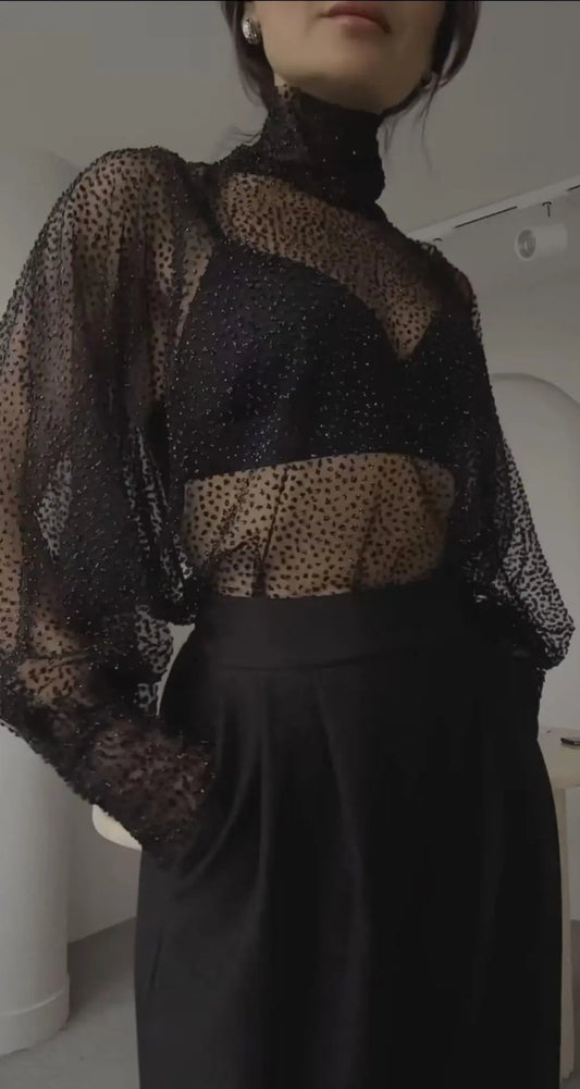 Sparkly Sequin Shirt Orange Preference
