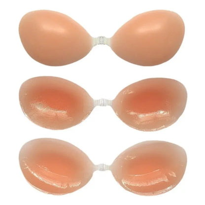 Silicone Adhesive Push-Up Bra for Backless Dresses Orange Preference