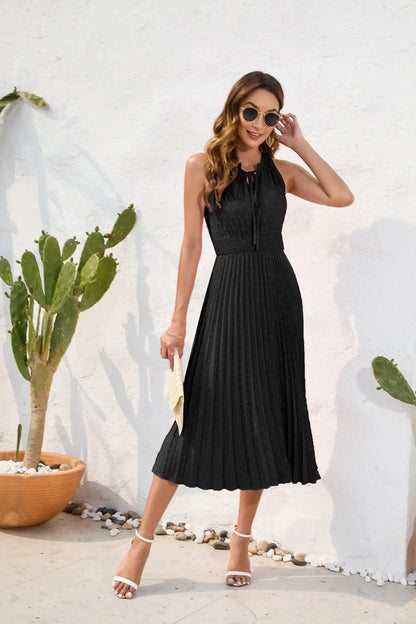 Elegant Swiss Dot Summer Dress – Flattering & Breezy Fit Orange Preference
