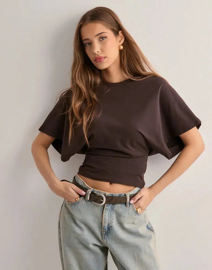 Effortless Comfort Batwing Blouse Orange Preference