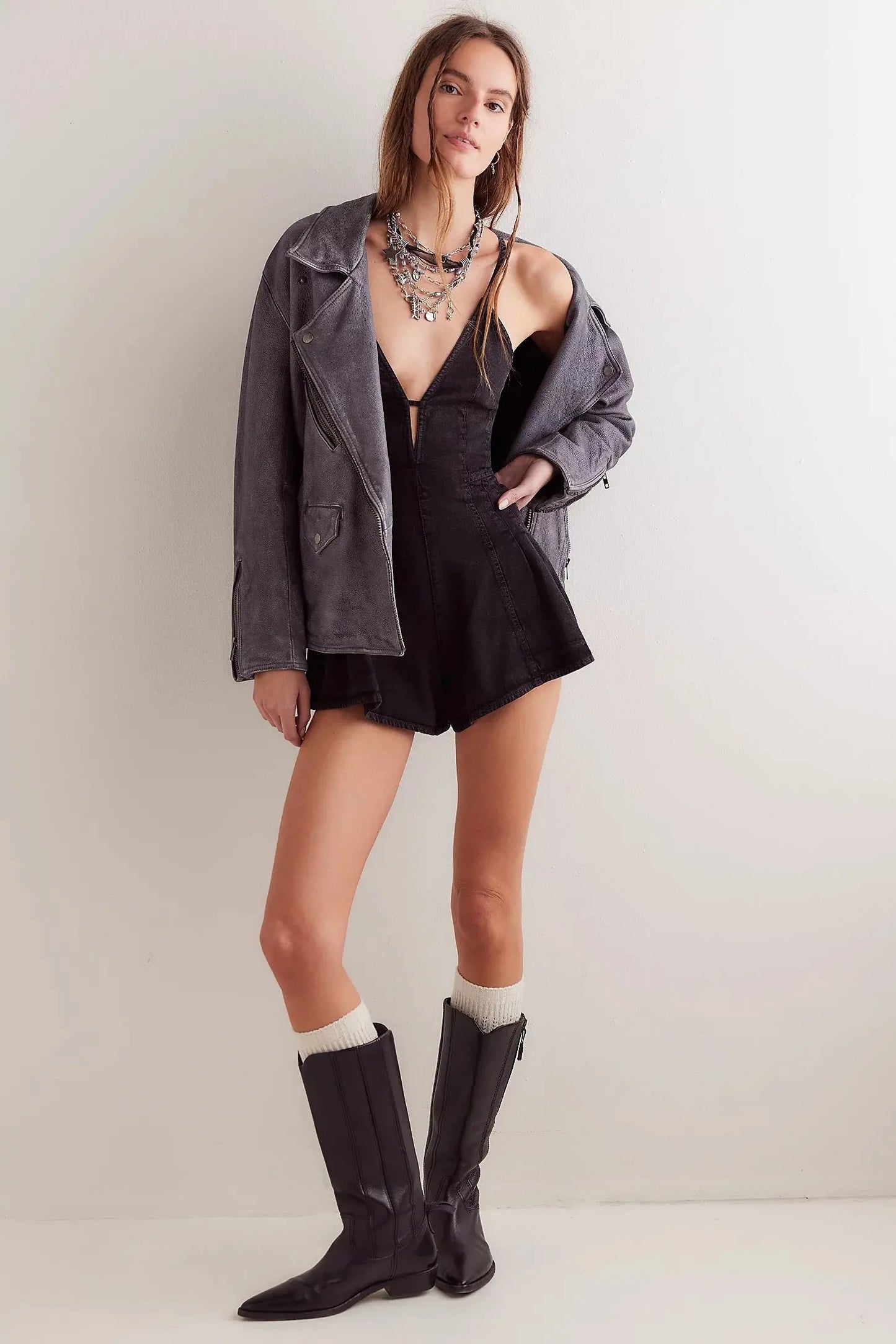 Cool Comfort Denim Romper Orange Preference