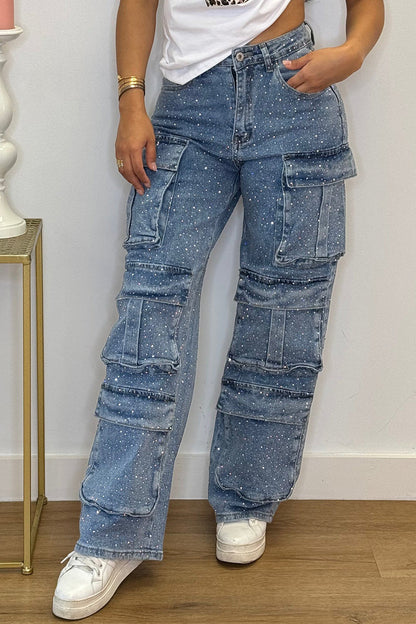 Sparkling Multi-Pocket Jeans Orange Preference