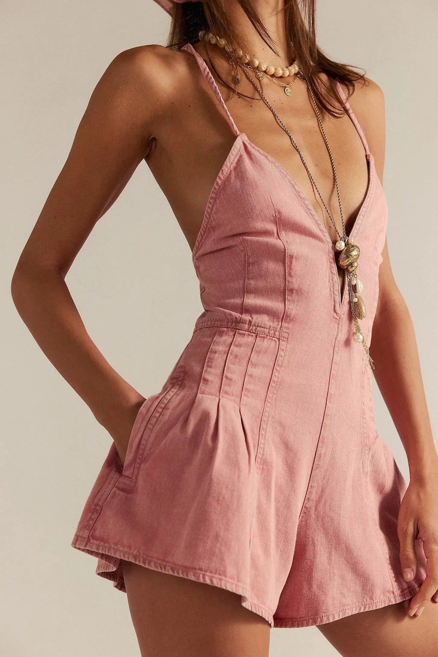 Cool Comfort Denim Romper Orange Preference