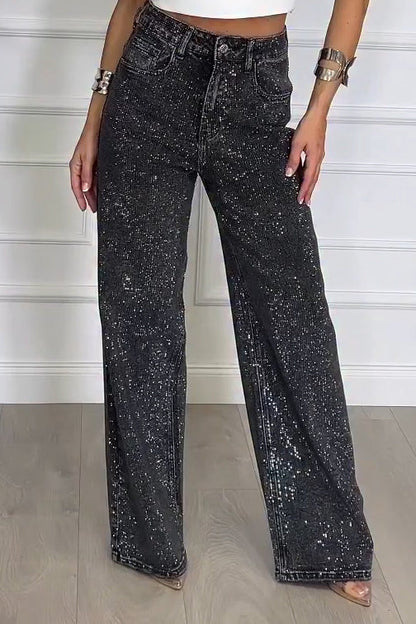 Sparkling Multi-Pocket Jeans Orange Preference