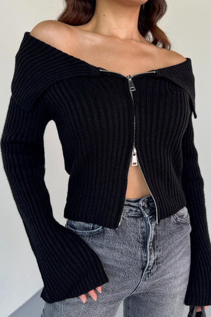 Cozy Versatile Zip Cardigan Orange Preference