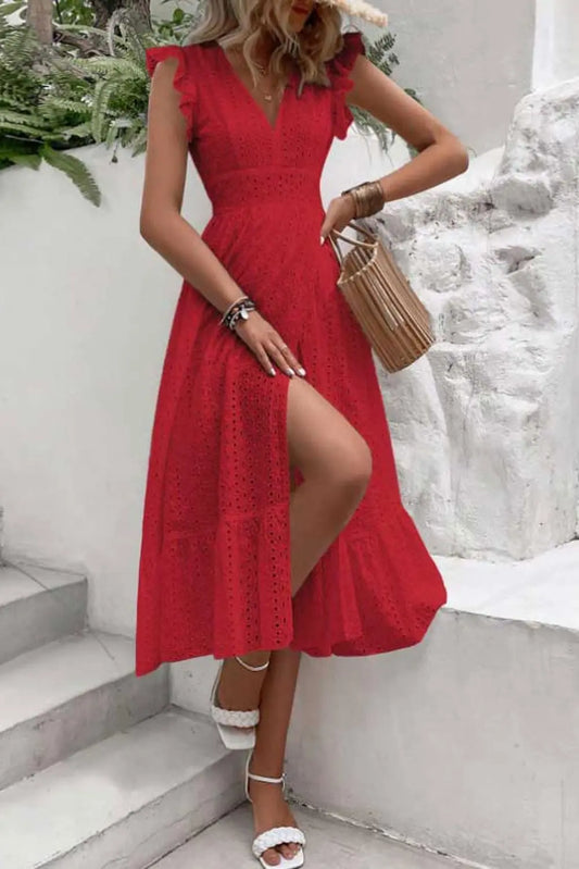 Flutter Sleeve Summer Dress Orange Preference