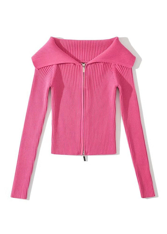Cozy Versatile Zip Cardigan Orange Preference