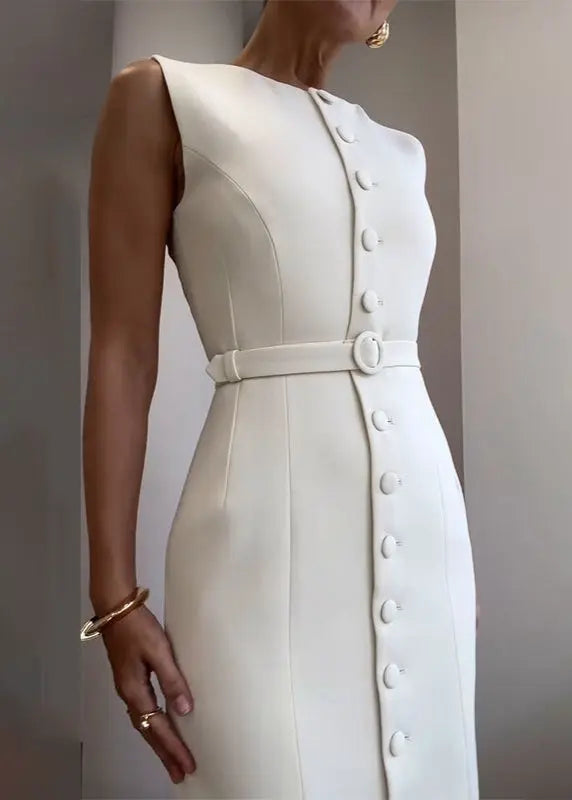 Chic Waist-Cinching Dress Orange Preference