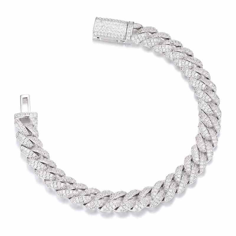 Radiant Moissanite Cuban Bracelet Orange Preference