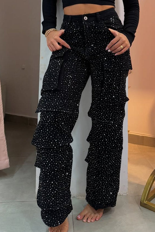 Sparkling Multi-Pocket Jeans Orange Preference
