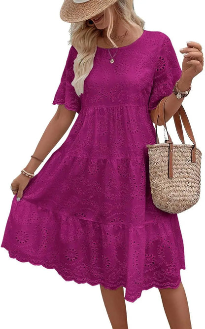 Elegant Lace Midi Dress Orange Preference